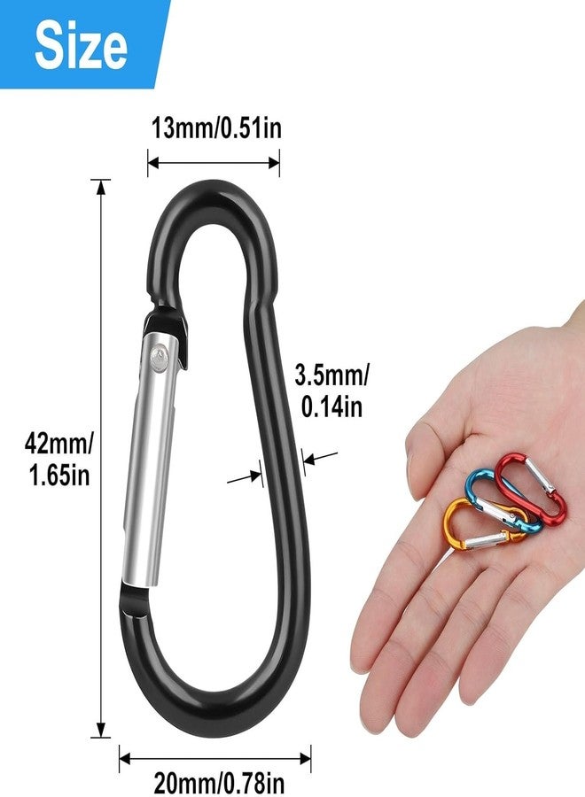 Evaluemart Pack of 10 Pcs Spring Clip Carabiner Gate O Ring Round Carabiner Snap Clip Spring Key Ring Buckle for Bags Purses Keychain Zinc Alloy Black - Image 5