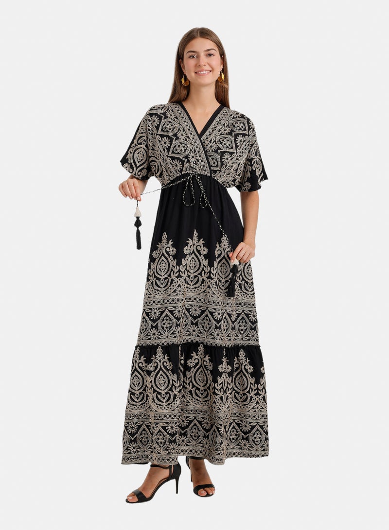 Carina Tassel-Tie Maxi Dress - Image 1