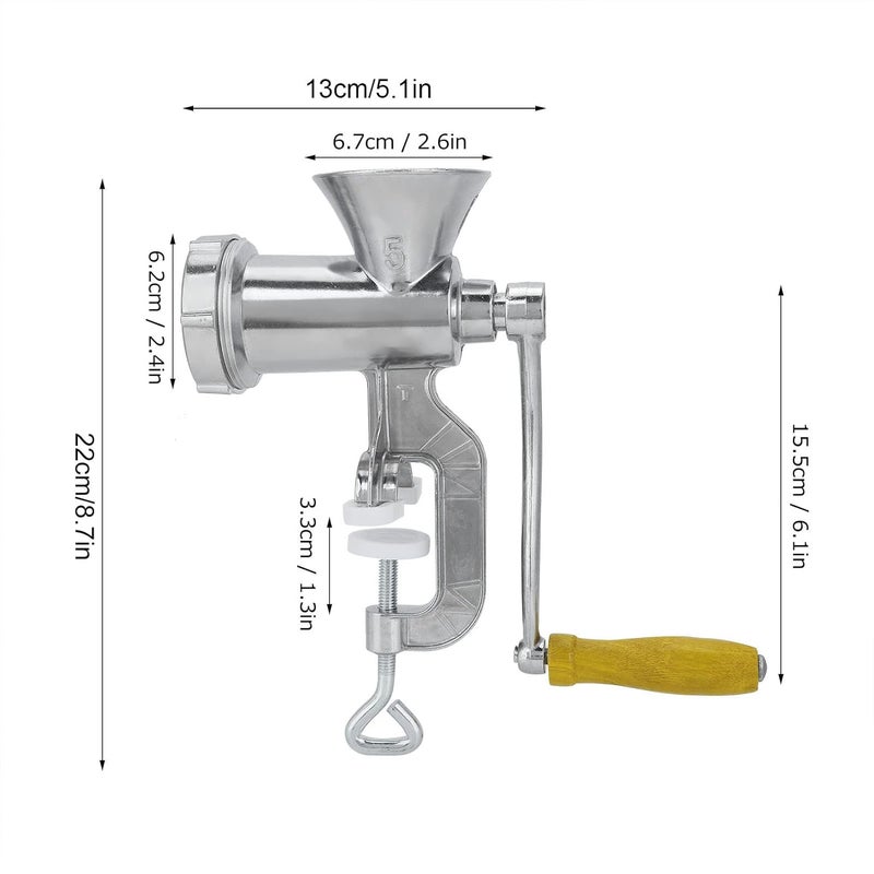 Moncer Manual Meat Grinder, Hand Operated Sausage Stuffer Filler Hand Crank Mincer Aluminum Alloy Meat Processor Grinding Machine for Home Kitchen Use - Image 3