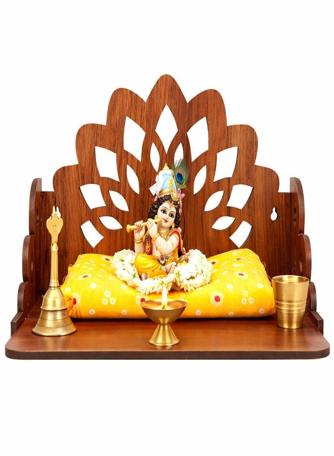 Fliptic Wooden Home Temple for Puja - Engineered Wood Mandir for Home, Office & Prayer Room | Compact Pooja Ghar Stand with Drawer | Wall Mountable & Floor Rested Mandir for Living Room Decor - Image 2