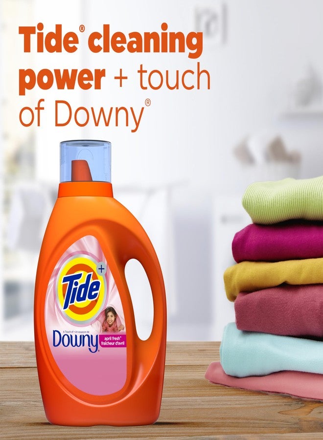 Tide Plus A Touch of Downy Liquid Laundry Detergent, April Fresh, 84 fl oz, 59 loads, HE Compatible - Image 3