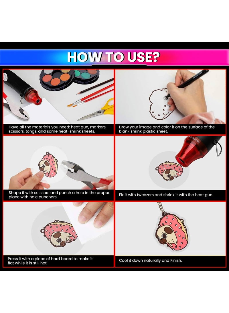 amiciTools amiciTools 300W Mini Heat Gun for Crafting Embossing Melting Shrinking and DIY Projects Quick Heating Compact Design 200C Max Temperature Ideal for Crafts and Home Use 220VAC  - Image 3