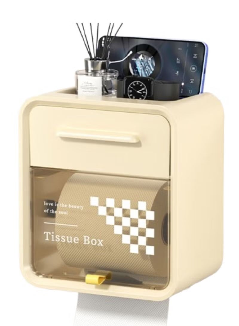 Raxoom Modern Waterproof Wall-Mounted Bathroom Tissue Box Stylish & Space-Saving Large - Image 1