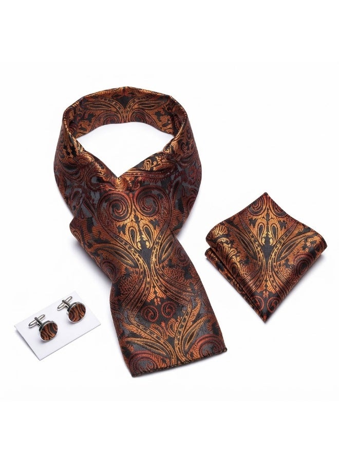 Men's Set Consisting Of Three Pieces (tie - Handkerchief - Cufflinks) - Image 3