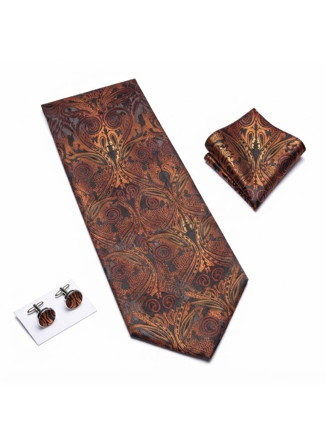 Men's Set Consisting Of Three Pieces (tie - Handkerchief - Cufflinks) - Image 4