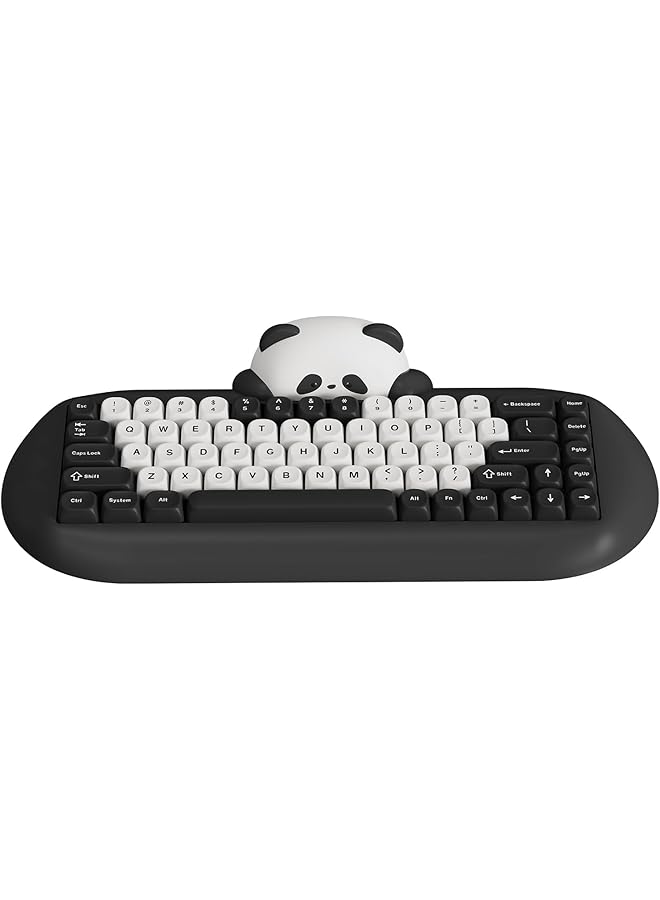 YUNZII C68 Panda Wireless Mechanical Gaming Keyboard 68 Keys Cute Keyboard With Pbt Keycaps Rgb Backlit Hot Swappable Creamy With Bt5.0/2.4G/Wired For Win/Mac(Panda Switch Black)  - Image 1