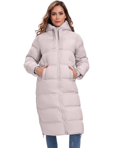 HOTIAN Womens Winter Maxi Long Puffer Coat Thicken Hooded Down Quilted Padded Jacket Winter Warm Outerwear - Image 3