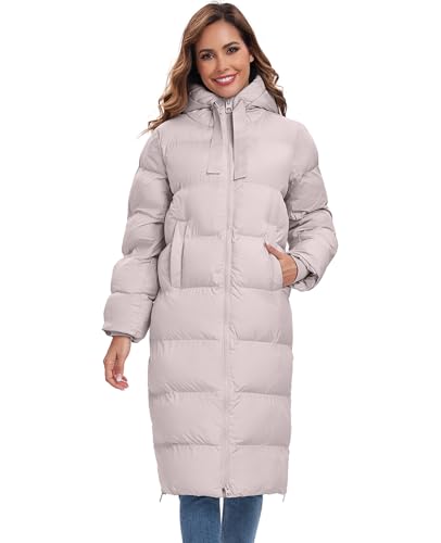 HOTIAN Womens Winter Maxi Long Puffer Coat Thicken Hooded Down Quilted Padded Jacket Winter Warm Outerwear - Image 5