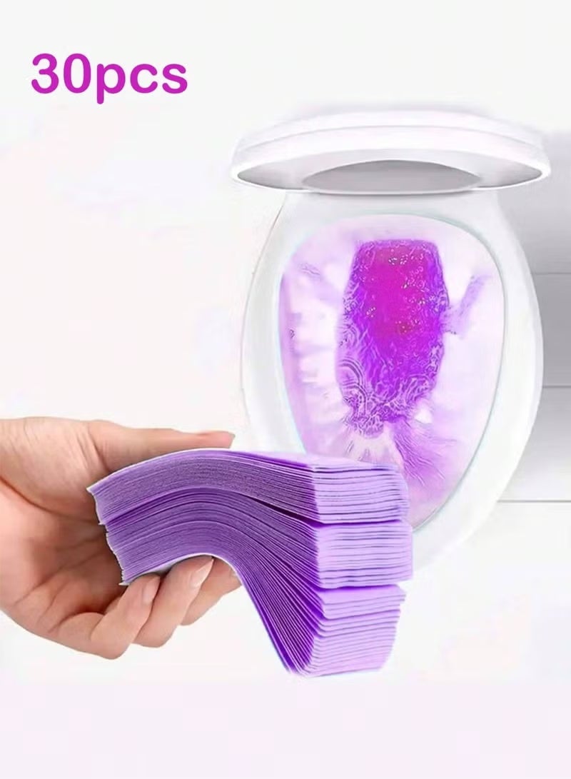 اوراق تنظيف المرحاض برائحة اللافندر 30 قطعه متعددة الاستخدام لتنظيف و تطهير المرحاض و يمكن استخدامها لتلميع وتنظيف الارضيات - Image 1