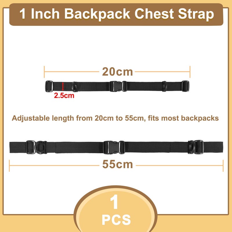 ManTangSun Outdoor Adjustable Chest Strap for Backpack Replacement, Camping Hiking Sternum Straps for Backpacks With Quick Release Buckle (Black, 1pcs) - Image 2