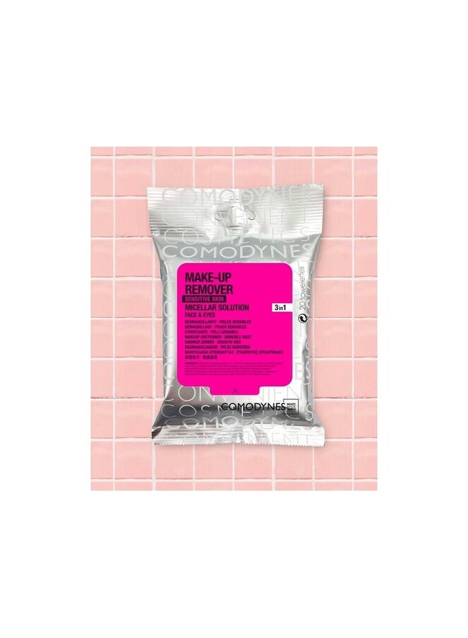 Comodynes Make Up Remover Wipes for Sensitivel Skin 20units - Image 2