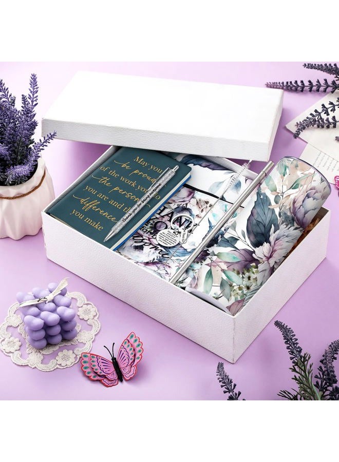 Wiwiqing 6 Pcs Appreciation Gift Set for Coworker Female Women Thank You May You Be Proud Ink Flower Gifts for Employee Staff Volunteer Administrative Professional Assistant(Retro Style) - Image 5
