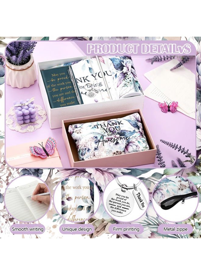 Wiwiqing 6 Pcs Appreciation Gift Set for Coworker Female Women Thank You May You Be Proud Ink Flower Gifts for Employee Staff Volunteer Administrative Professional Assistant(Retro Style) - Image 4