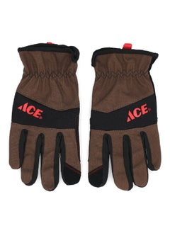 ACE Canvas Padded Firm Grip Synthetic Leather Gardening Gloves Brown and Black XL 53698-23  - Image 1