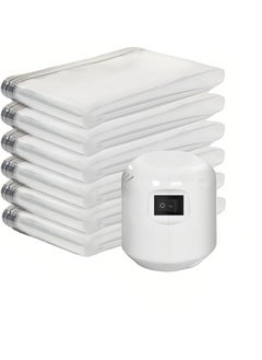 Hihonor Vacuum Storage Bags, Space Saver Bags with Electric Suction Pump for Travel, Reusable Vacuum Sealer Compression Bags for Blankets, Comforters, Pillows, Clothes Storage (6Pcs)  - Image 1