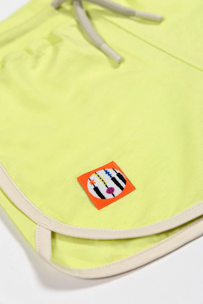 بيتليبيز Retro Ecru Striped Lime Shorts