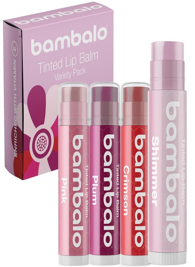 Bambalo Tinted Lip Balm Variety - Bambalo 4-Pack Hydrating Moisturizing Lip Care - Assorted Shades - Natural & Organic Ingredients - Soft Tint with a Smooth Finish - Made in USA - Image 1