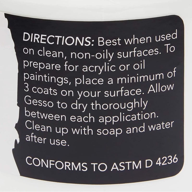 Bright Creations Gesso for Mixed Media - Acrylic Gesso White Primer for Canvas & Wood - Fast-Drying Smooth Base for Canvas Painting & Acrylic Paint Medium - 16.9 Fl Oz, White, Pack of 1 - Image 4