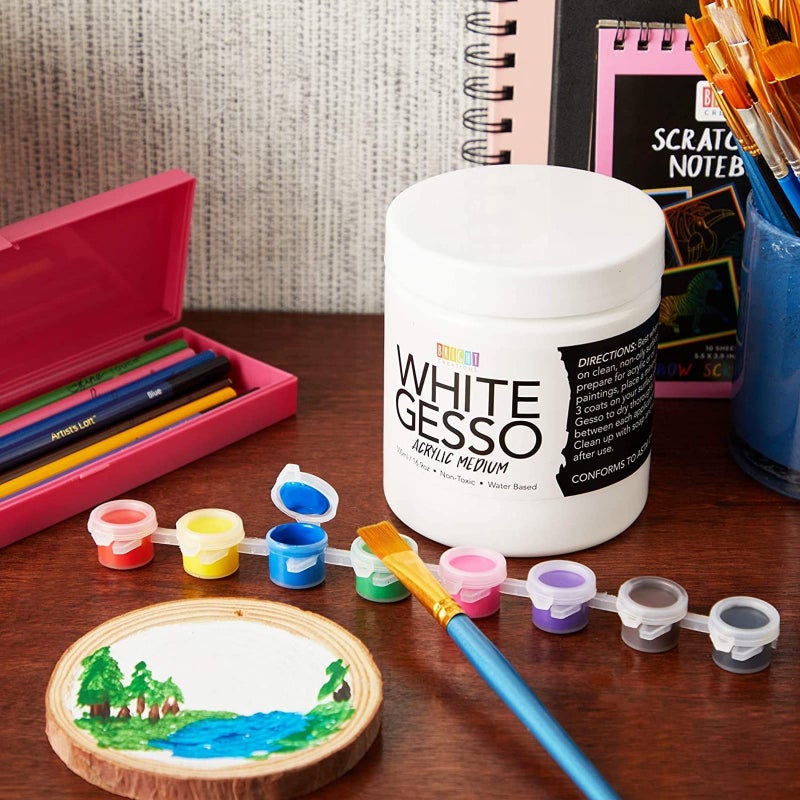 Bright Creations Gesso for Mixed Media - Acrylic Gesso White Primer for Canvas & Wood - Fast-Drying Smooth Base for Canvas Painting & Acrylic Paint Medium - 16.9 Fl Oz, White, Pack of 1 - Image 3