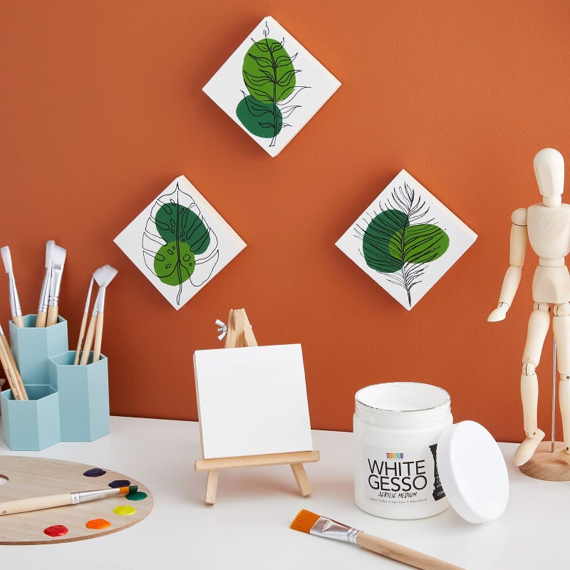 Bright Creations Gesso for Mixed Media - Acrylic Gesso White Primer for Canvas & Wood - Fast-Drying Smooth Base for Canvas Painting & Acrylic Paint Medium - 16.9 Fl Oz, White, Pack of 1 - Image 2