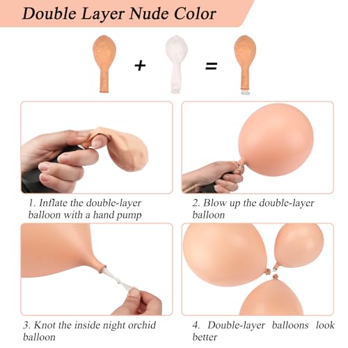 RUBFAC 130pcs Blush Pink Balloon Garland Arch Kit, Dusty Pink Peach Rose Gold White Balloon Garland Kit for Party Birthday Girl Baby Shower Boho Party Decorations - Image 3