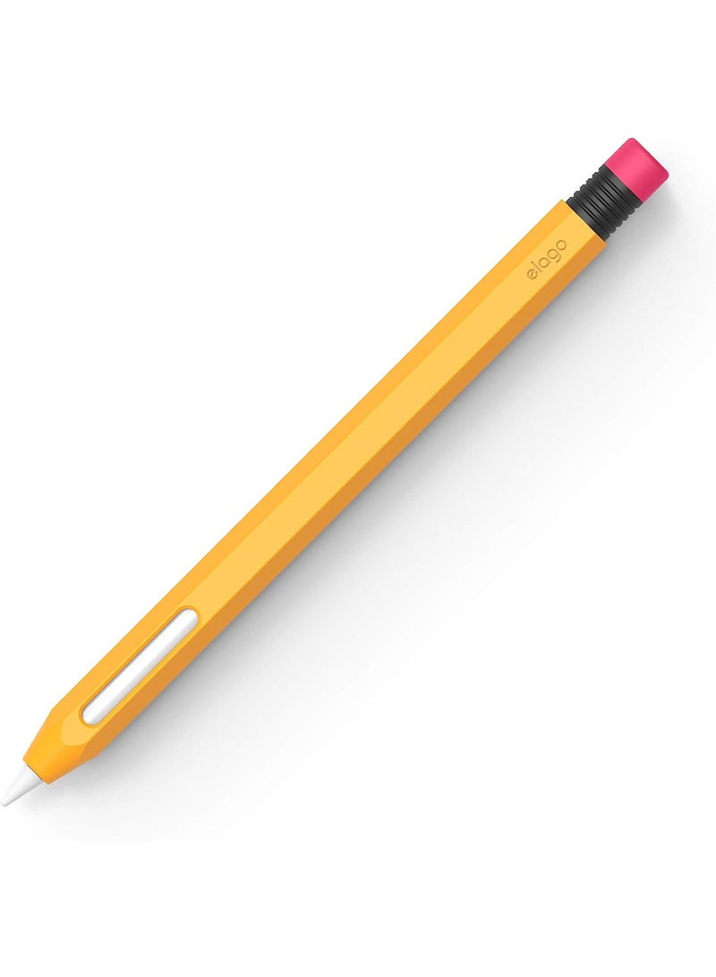 Elago Classic Pencil for Apple Pencil 2nd Generation Case Cover Sleeve, Classic Design, Compatible with Magnetic Charging and Double Tap - Yellow - Image 1