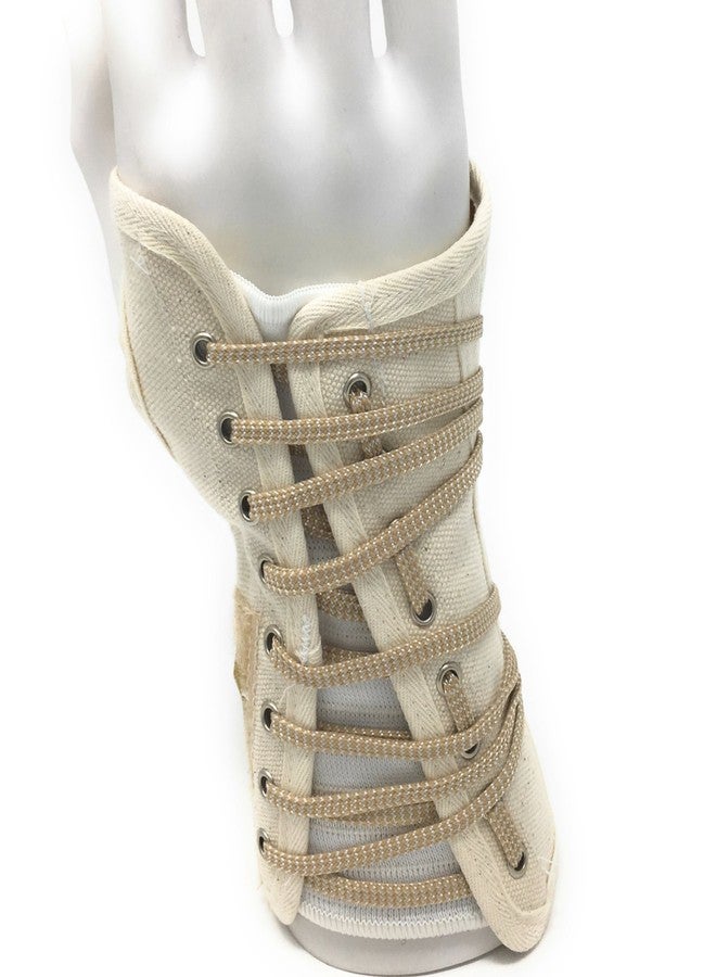 OTC Wrist Splint, Prop-Up Lacing for Carpal Tunnel Relief, Canvas, White, Right Hand, Medium - Image 2