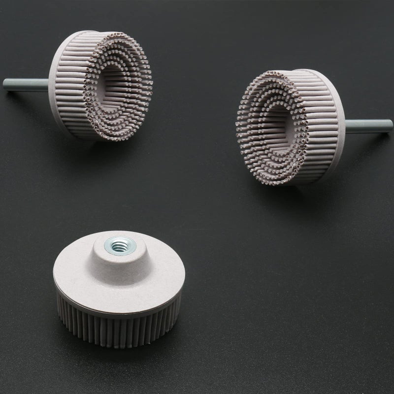 Jersvimc 2Pcs 120 Grit White Bristle Disc Attachment, 2 Inch Abrasive Bristle Disc Gasket Removal Disc with 1/4 Shank Coating Removal Disc for Rotary Tool - Image 3