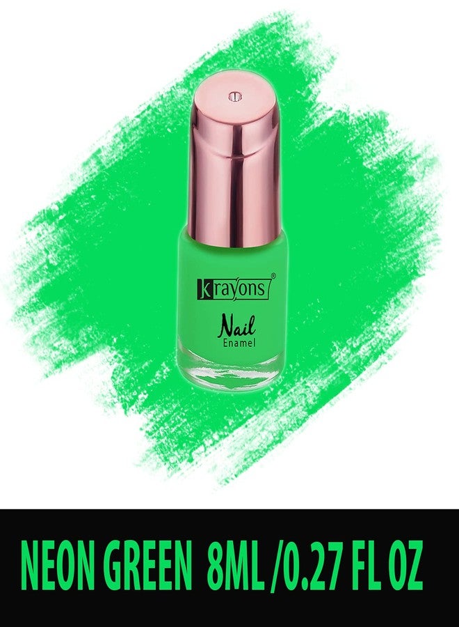 Krayons Crazy Gel Nail Enamel, Waterproof, Longlasting, Sheer Pink, Neon Green, True Purple, 8ml Each, Combo (Pack of 3) - Image 2