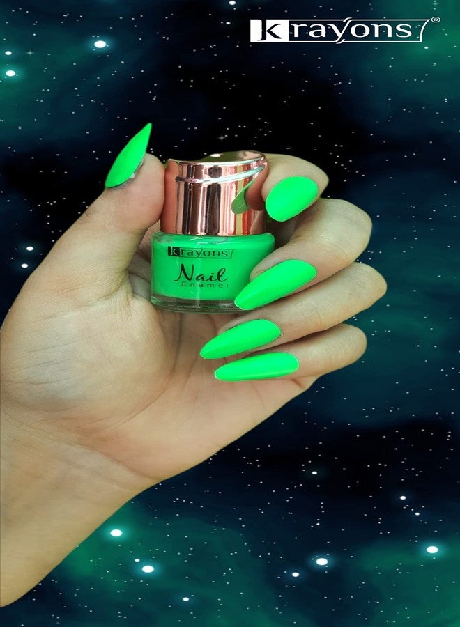 Krayons Crazy Gel Nail Enamel, Waterproof, Longlasting, Sheer Pink, Neon Green, True Purple, 8ml Each, Combo (Pack of 3) - Image 3