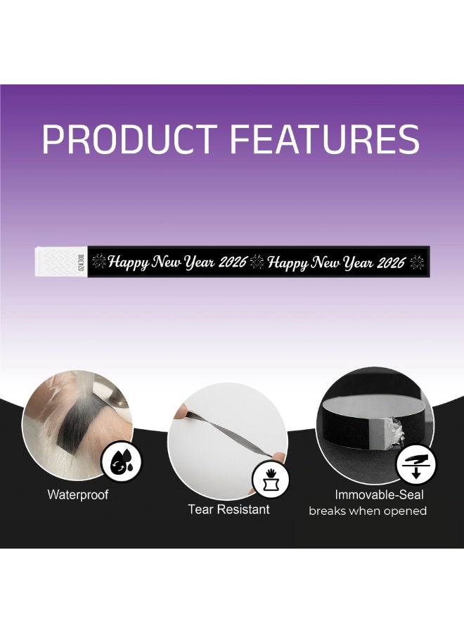 برينت شوب فور مي أساور المعصم الورقية للعام الجديد - أساور المعصم للمناسبات وحفلات رأس السنة الجديدة والاحتفالات - أساور معصم تايفك الآمنة للتحكم في الحشود وإدارة الدخول - Image 4