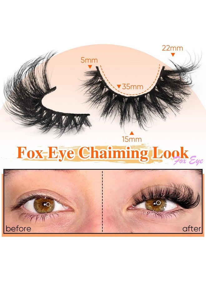 zanlufly Mink Lashes Cat Eye Lashes Fluffy Fox Eye False Eyelashes Lashes Natural 6D D Curl Volume Fake Eyelashes Soft Handmade Lashes That Look Like Extensions Lashes Pack - Image 4