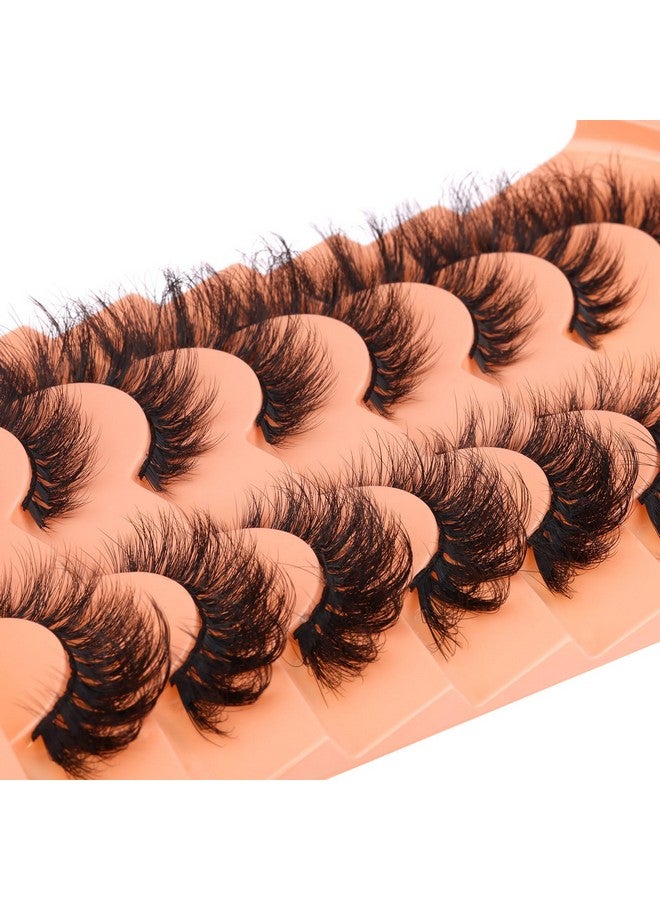 zanlufly Mink Lashes Cat Eye Lashes Fluffy Fox Eye False Eyelashes Lashes Natural 6D D Curl Volume Fake Eyelashes Soft Handmade Lashes That Look Like Extensions Lashes Pack - Image 5