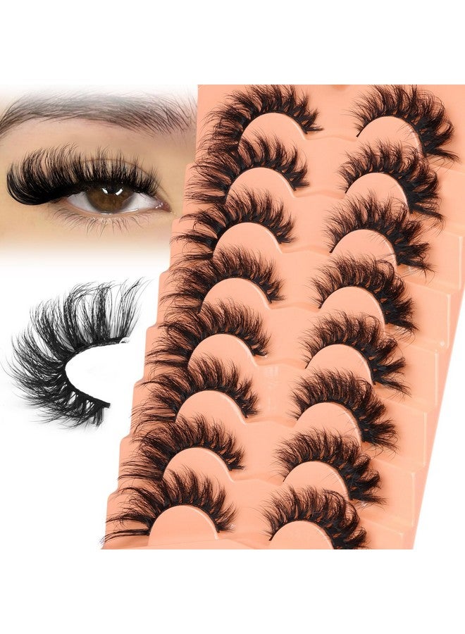 zanlufly Mink Lashes Cat Eye Lashes Fluffy Fox Eye False Eyelashes Lashes Natural 6D D Curl Volume Fake Eyelashes Soft Handmade Lashes That Look Like Extensions Lashes Pack - Image 1