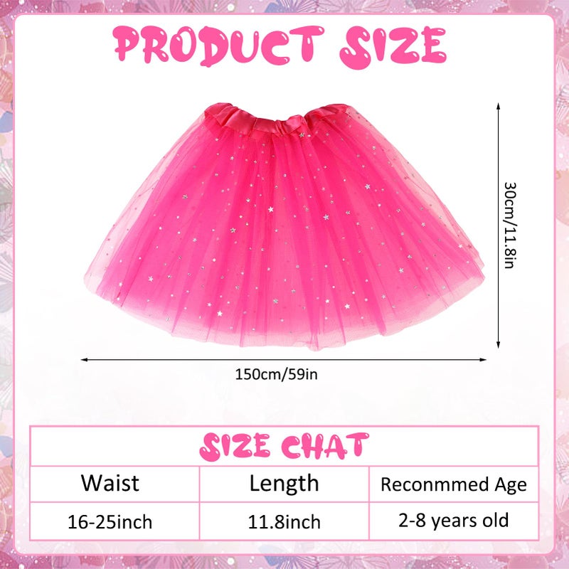 Hoemwarm 18 Pcs Tutu Dresses for Girls, 3 Layers Princess Tutu Skirt Bulk Multicolor Fluffy Tulle Star Skirt for Girls Birthday Party Costume - Image 4