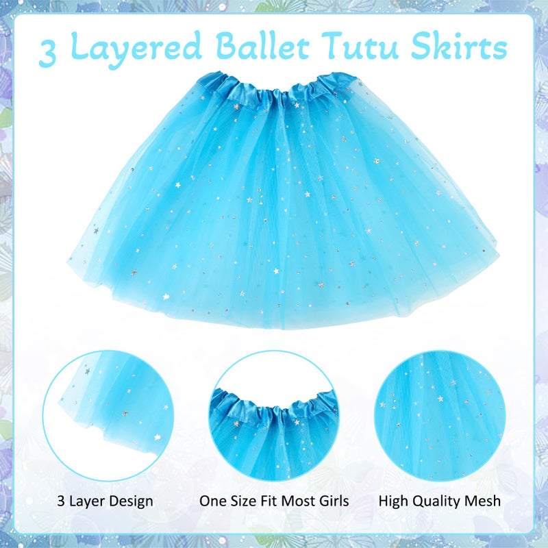 Hoemwarm 18 Pcs Tutu Dresses for Girls, 3 Layers Princess Tutu Skirt Bulk Multicolor Fluffy Tulle Star Skirt for Girls Birthday Party Costume - Image 5