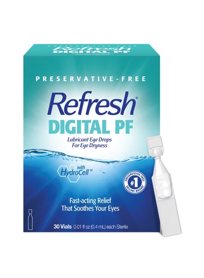 REFRESH قطرات عين مرطبة رقمية PF، خالية من المواد الحافظة، 0.01 أونصة سائلة حاويات للاستخدام الفردي، 30 عدد (عبوة من 1) - Image 1