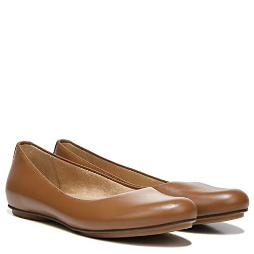 Naturalizer Womens Maxwell Round Toe Comfortable Classic Slip On Ballet Flats ,English Tea Brown Leather,7 Medium - Image 1