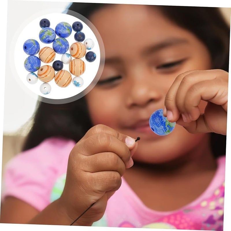 SMASOLO 20 قطعة خرز خشبي غير مكتمل لصنع المجوهرات DIY والحرف اليدوية للأطفال وديكورات المكراميه - Image 5