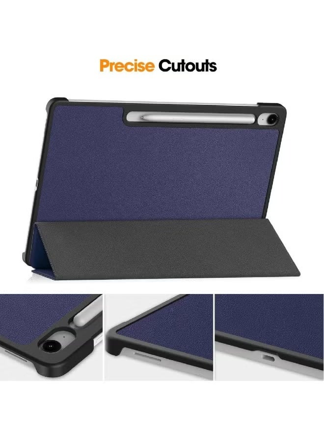 ZOOMEE Flip Case for Samsung Galaxy Tab S10 FE+ Plus 13.1 inch 2025 (SM-X620, SM-X626, SM-X626B) Cover with Pencil Holder Shockproof Lightweight Trifold Stand Shell with Auto Wake/Sleep - Navy Blue - Image 4