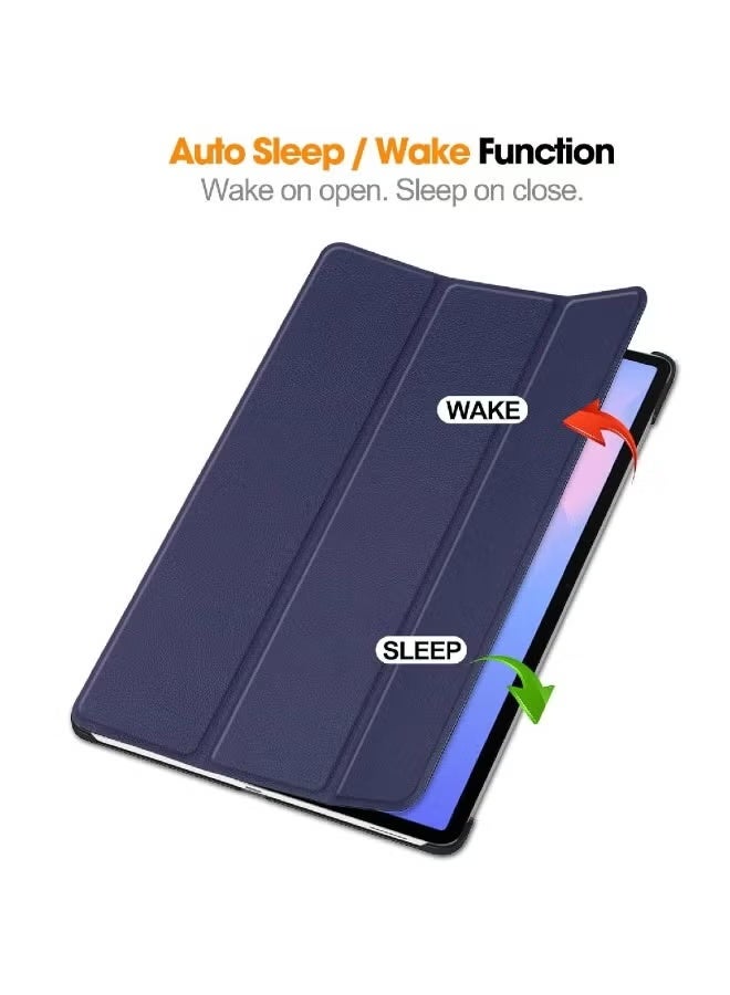 ZOOMEE Flip Case for Samsung Galaxy Tab S10 FE+ Plus 13.1 inch 2025 (SM-X620, SM-X626, SM-X626B) Cover with Pencil Holder Shockproof Lightweight Trifold Stand Shell with Auto Wake/Sleep - Navy Blue - Image 3