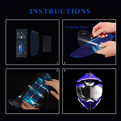RVBASICS Motorcycle Helmet Visor Anti Fog Film - Helmet Face Shield Anti-fog Insert Fog-resistant Clear Visor for Riding in Humid Cold Weather,Easy to Install,No Glue Residue Left,Long-Term Effects,Ride Safe - Image 4