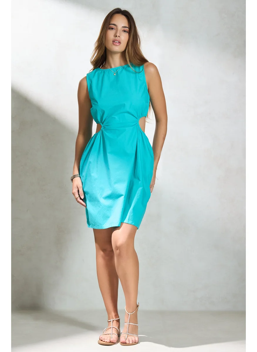 Virgio Virgio Women Cotton Round Neck Midi Length Solid Sleeveless Dress