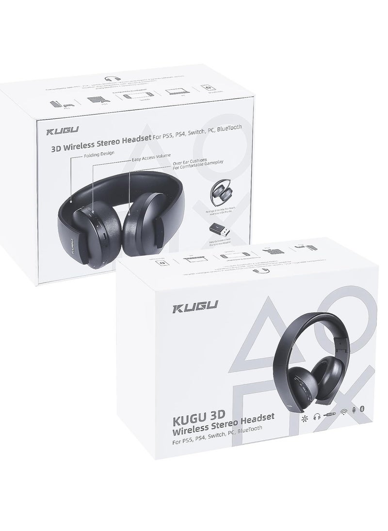 Kugu - KUGU Wireless 3D Wireless Stereo Headset Low Latency Headset For-PS5-PS4 PC Switch Bluetooth 5.2 Wireless Headphone - Image 1