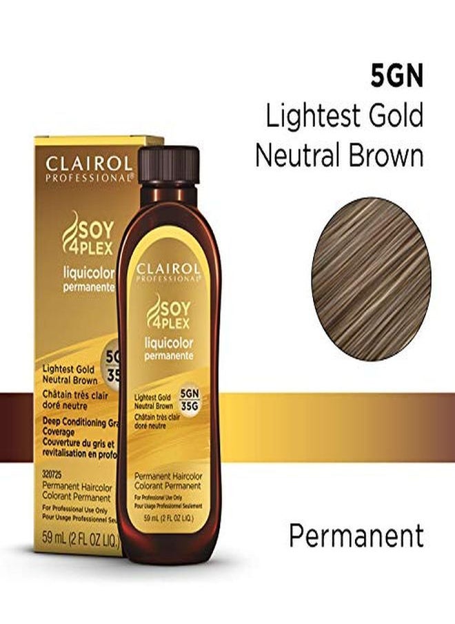 CLAIROL PROFESSIONAL - صبغة ليكويكولور دائمة للشعر الداكن، 5 جرام بني محايد ذهبي فاتح، 2 أونصة. - Image 1