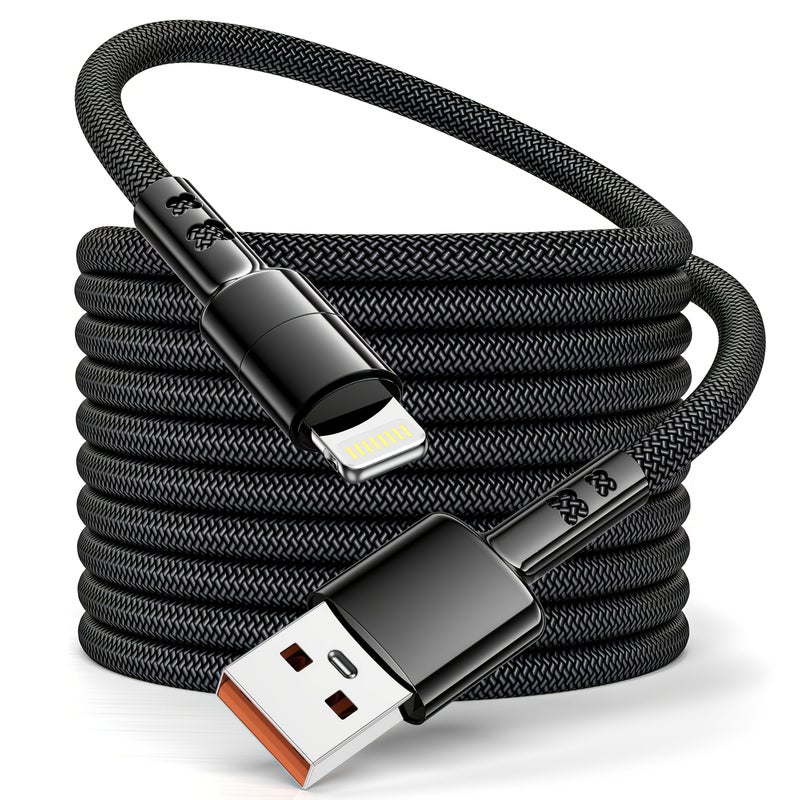 كابل لايتنينج سريع الشحن مضفر من النايلون الأزرق لهواتف iPhone بطول 100 سم - Image 4