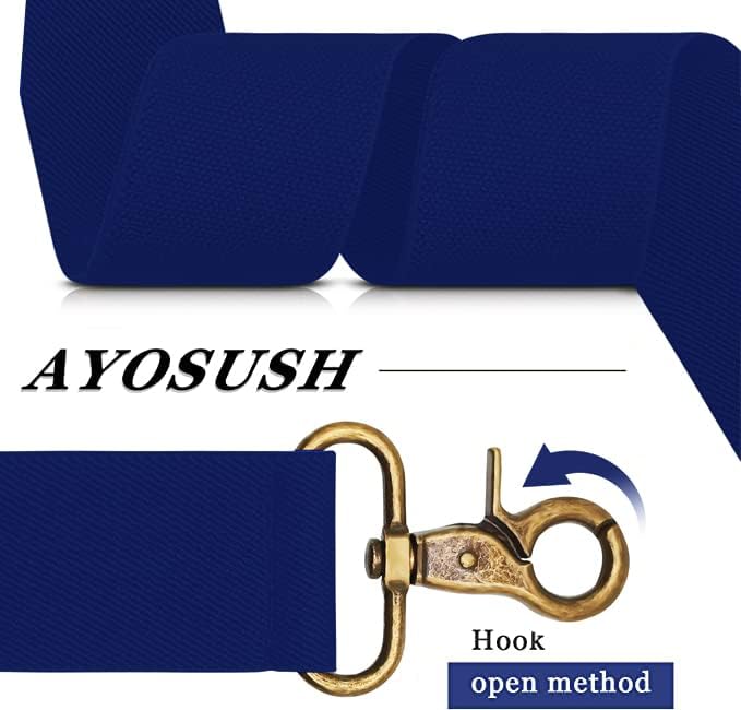 AYOSUSH Vintage Suspenders for Men Heavy Duty 4 Snap Hooks for Belt Loops Adjustable X Back - Image 4
