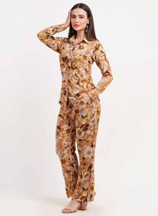 FIMS قميص مزخرف بالأزهار مع بنطلون - Image 4