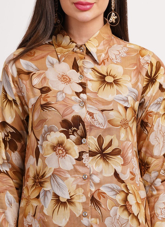 FIMS قميص مزخرف بالأزهار مع بنطلون - Image 2