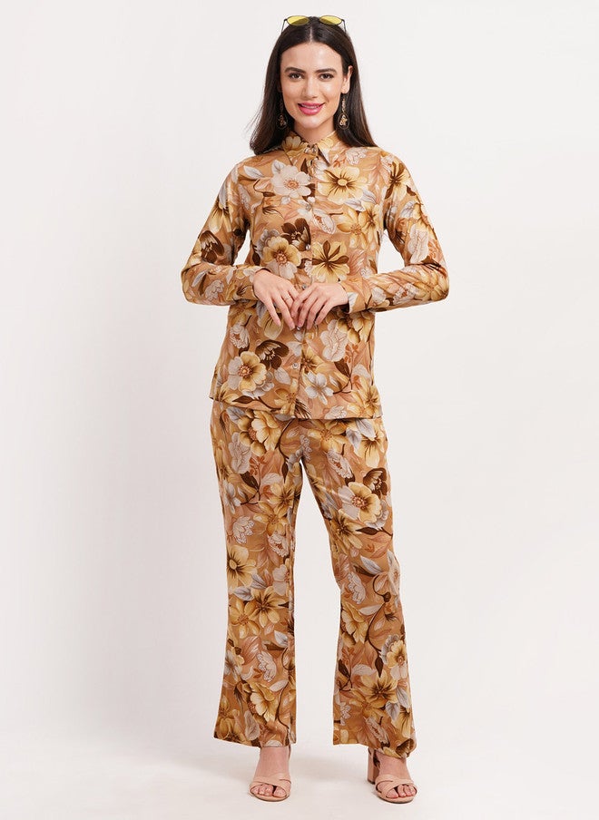 FIMS قميص مزخرف بالأزهار مع بنطلون - Image 1